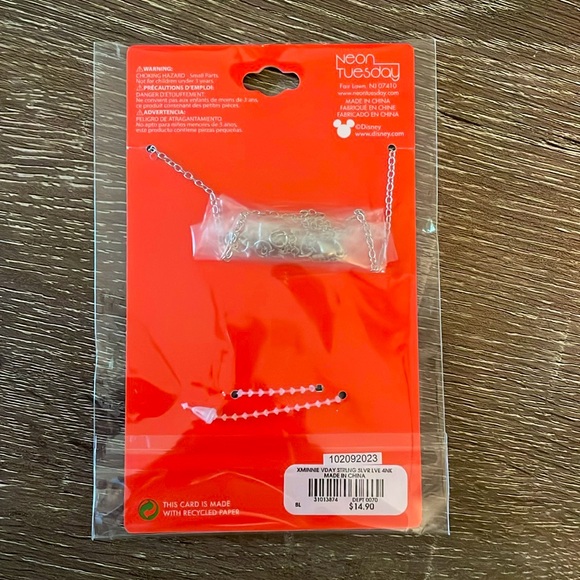 DISNEY NECKLACE - XMINNIE VDAY STIRLNG SILVER LOVE - Picture 2 of 2